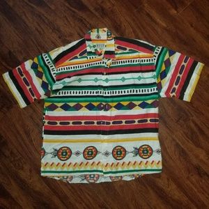LE STYLE VINTAGE 80S SOUTHWESTERN STRIPED SHIRT